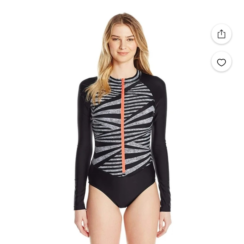 Speedo Black and Gray One Piece Swimwear with Athletic Cut